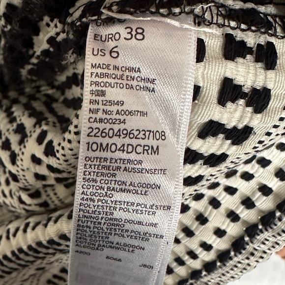 TOPSHOP Women's Mini Dress Cream Black Striped Patterned Size 6 - Picture 5 of 8